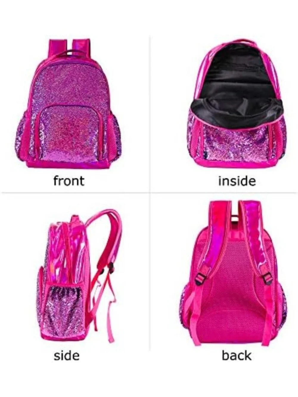 Holographic Sequin Backpack for Girls | Flip Sequin School Bookbag for Kids